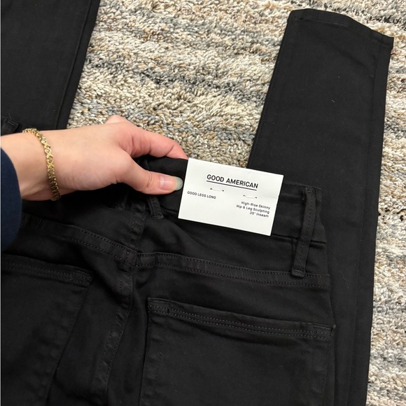 Good American Black High Rise Skinny Jeans Sz 2/26 NWT | Good American Good Legs - Picture 12 of 16